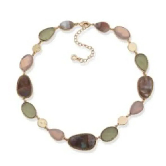 Anne Klein Gold-Tone Multi Stone Collar Necklace NWT - Picture 3 of 5